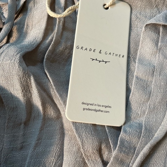 GRADE & Gather blue mist tiered ruffle sleeve blouse - Picture 14 of 15